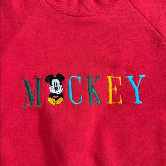Vintage Disney Embroidered Mickey Sweatshirt | Size Large - Picture 2 of 5